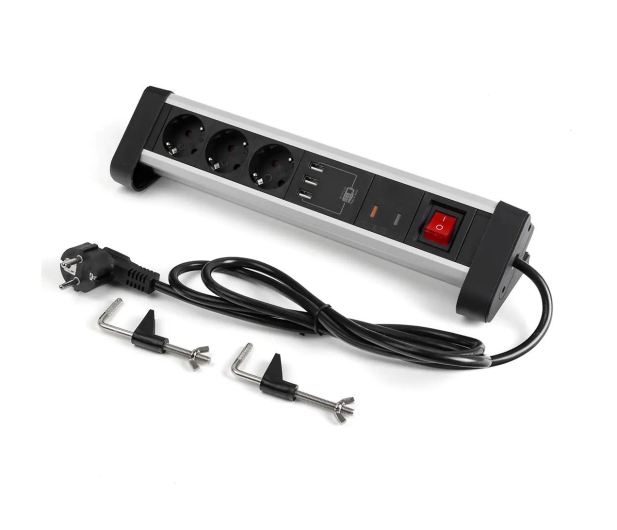 Spacetronik Listwa zasilająca z USB SPS-T38BS - 3 gniazda 1.5m - 1153963 - zdjęcie 7